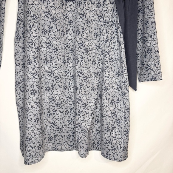Athleta Wellington Faux Wrap Stretch Dress Floral Gray Long Sleeve Size S - Picture 4 of 9